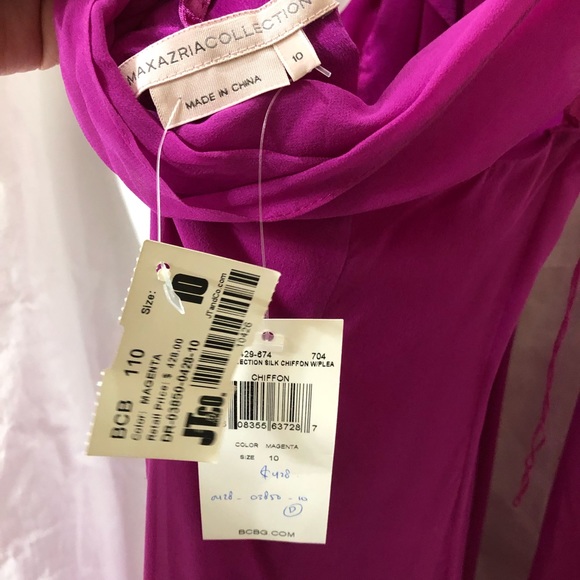 BCBGMAXAZRIA pink layered halter dress with shawl - Picture 6 of 6